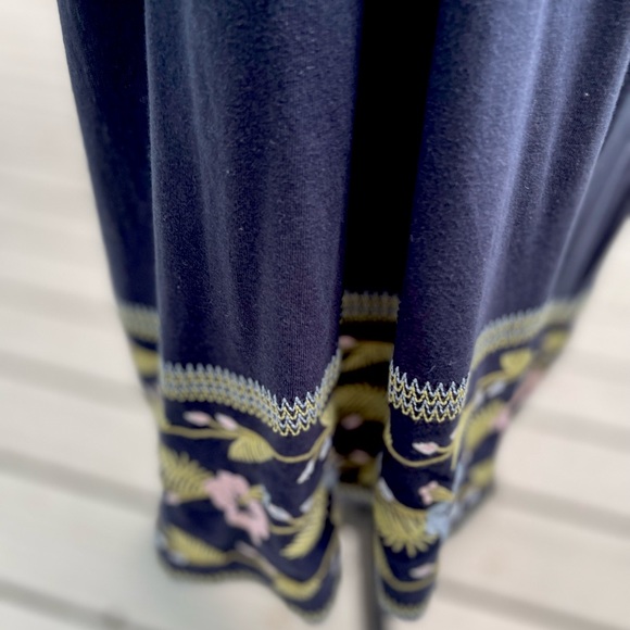 J.Jill embroidered navy blue sleeveless dress. Size XLT. Cotton knit. NWT - Picture 6 of 6